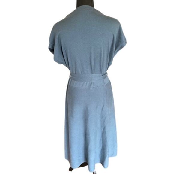 Ann Taylor Factory Blue Knit Belted Dress – Size Medium - Picture 3 of 4